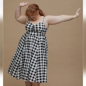 Torrid Retro Chic Black and White Gingham Dress Size 1X